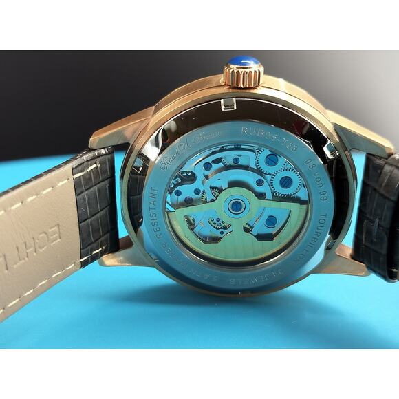 Raoul U. Braun 45mm Mechanical Tourbillon Leather Strap Watch RUB05-T63 - Picture 14 of 16